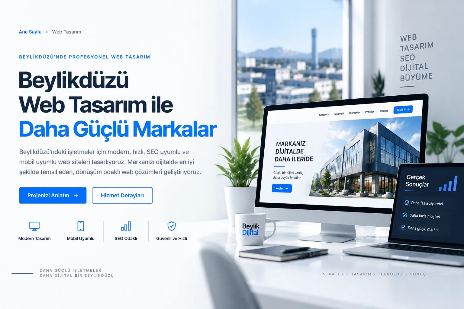 Beylikdüzü için hazırlanan Beylik Dijital web tasarım görseli